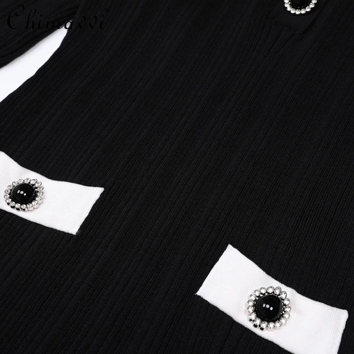 Autumn Winter New Fashion Turn-Down Collar Slim Fit Mermaid Dress High-End Long Sleeve Elegant Long Women's Knitted Dress