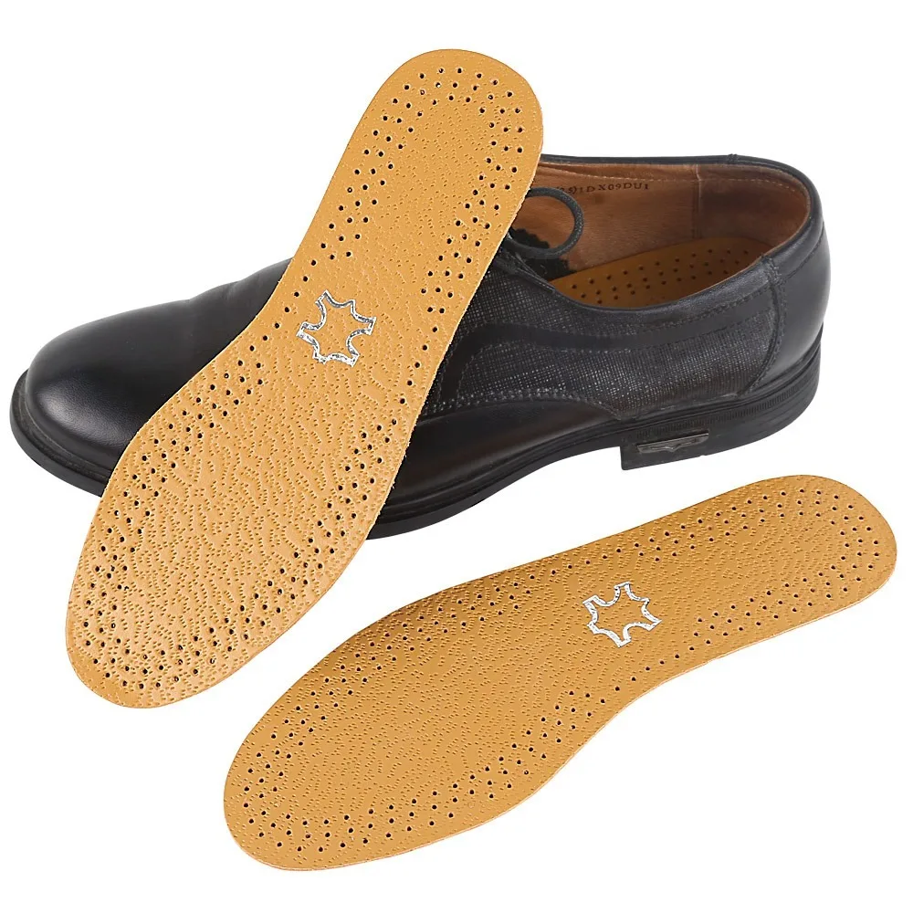 Comfortable For Shoes Leather Insoles Breathable Massage Cowhide Shoe Pads Sneakers Sole Absorption Cushion Insert Insole Shoe