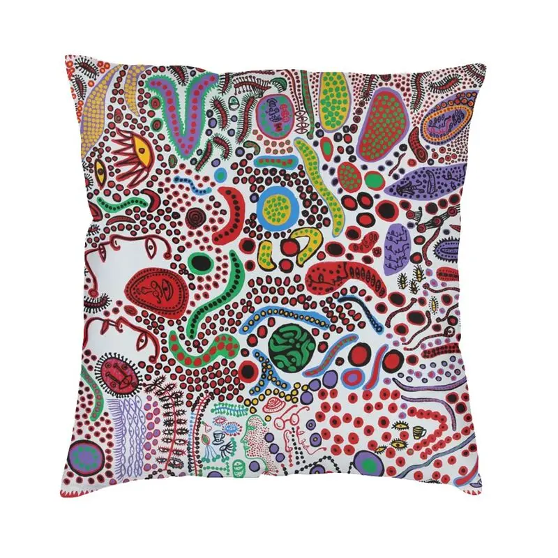 Yayoi Kusama Abstract Face Cushion Cover 40x40cm Soft Velvet Nordic Throw Pillow Case for Sofa Home Decor