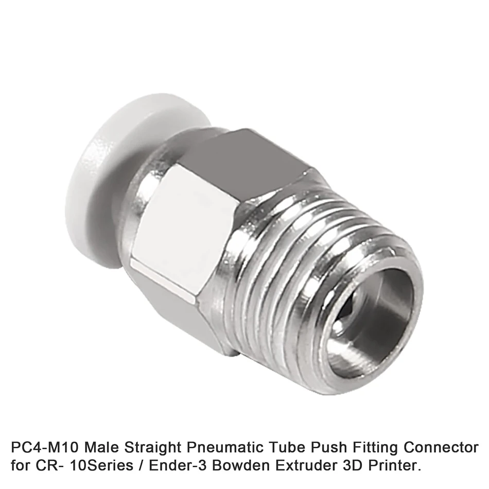 E3D-V6 장거리 보우덴 압출기용 직선 공압 푸시 피팅 커넥터, Ender3, CR10 3D 프린터용, PC4, M10, 10 개