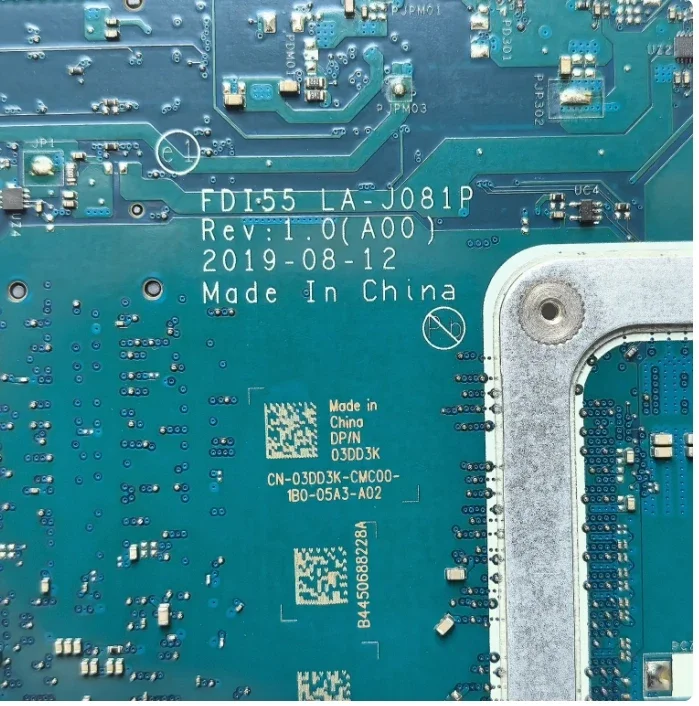 Motherboards of Inspiron 3493, 5493 and 5593, namely LA-J081P and LA-J091P.
