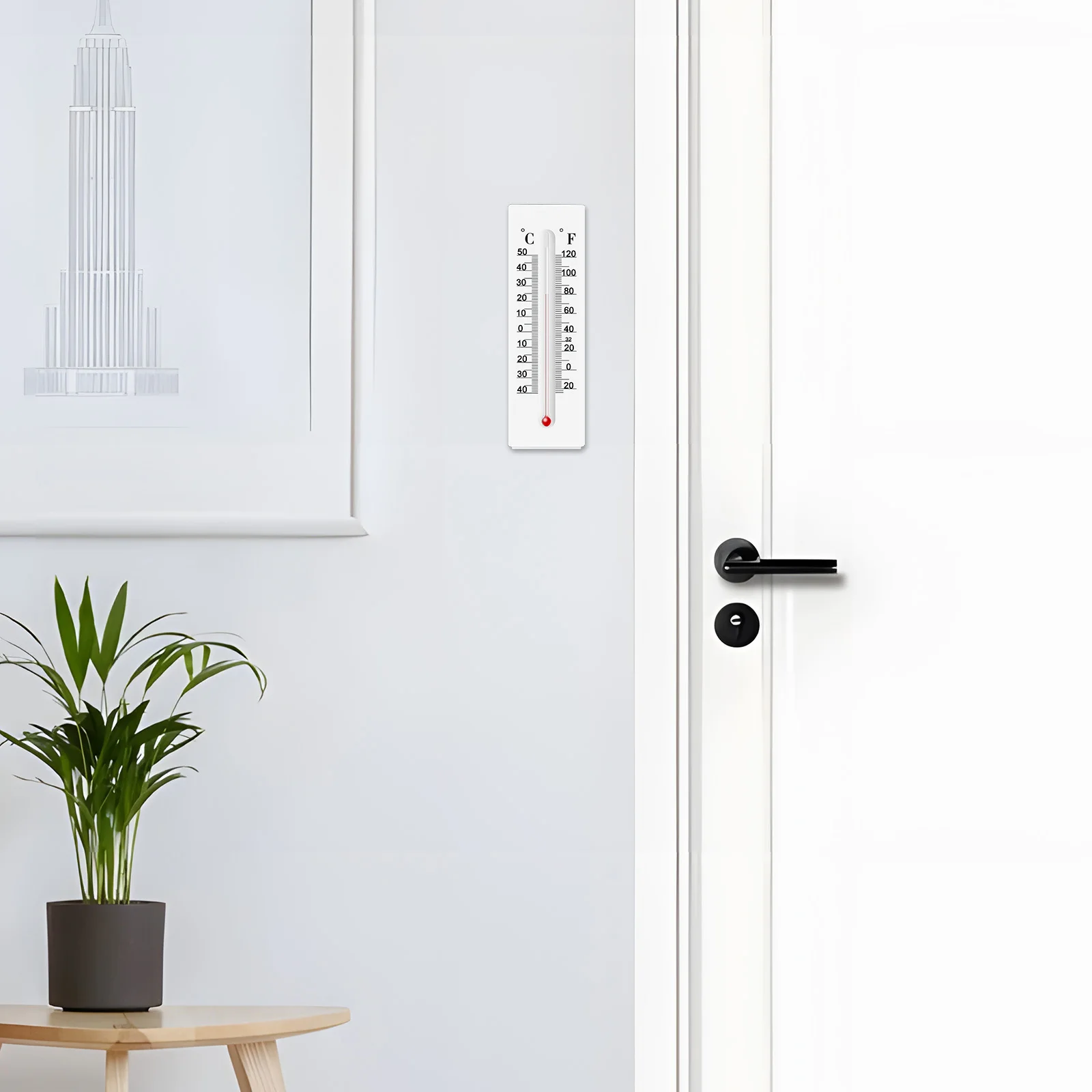 

Outdoor Indoor Wall Thermometer Vertical Display Celsius Fahrenheit Key Hider Box Hidden Key Holder for Home Outdoor Thermometer