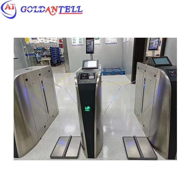 New Manufacture Facial Racognition Oem Odm Security Turnstile Gate Flap with Esd Counter System