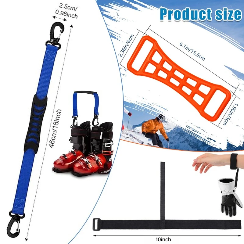 Kasyat Ski Boot Carriers Straps Snowboard Boot Carrier Strap Ski Boot Buckle Lever Tool Multipurpose Tightening Assist Tools
