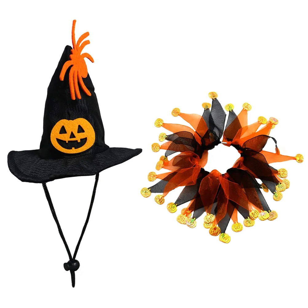 

1Set Cat Halloween Decorative Hat Scarf Elastic Comfortable Pet Costume Festival Supplies Cat Halloween Hat Party Pet Scarf