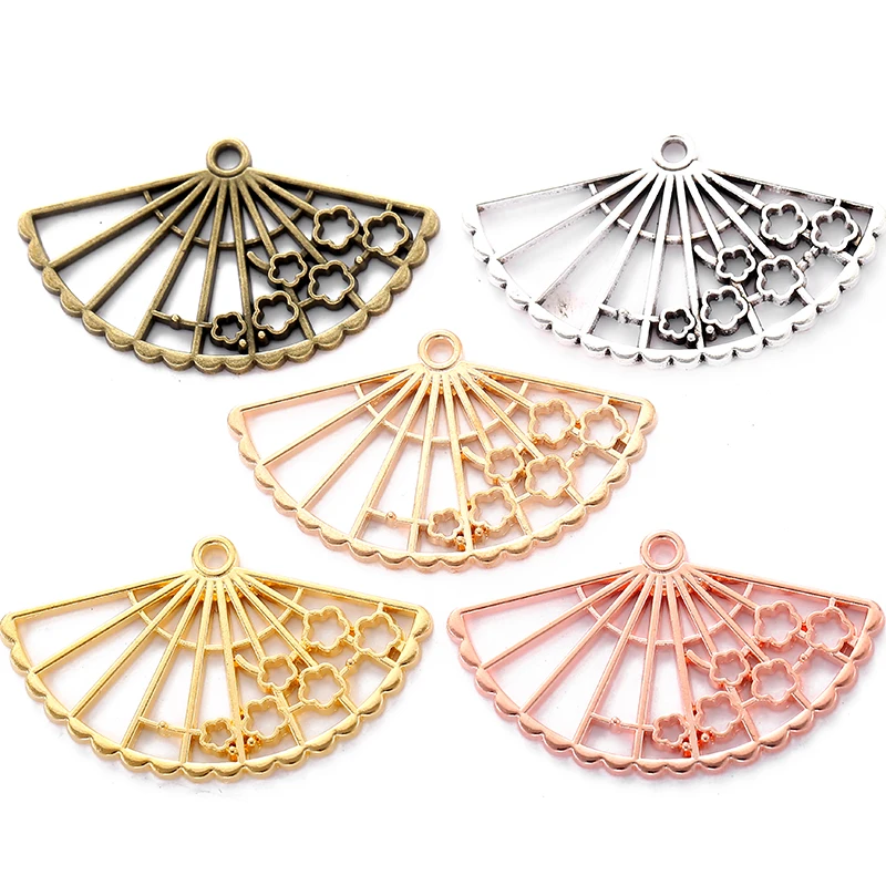 5pcs 5 colors 21x24mm fan charm for jewelry making fashion  earrings necklace charm