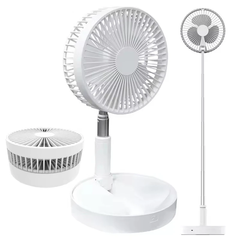 

Portable Fan Rechargeable Mini Folding Telescopic Floor Low Noise Summer Fan Cooling For Household Bedroom Office Deskto