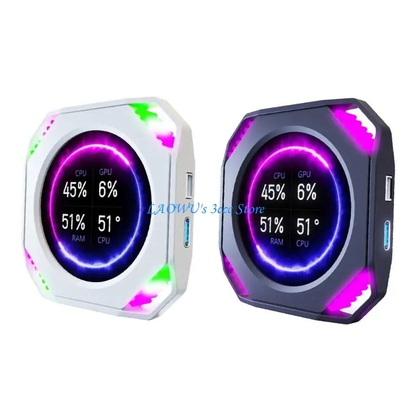 

Y8AD ARGB Enableds Round Display Screen For Real Time CPU GPU Frequency Trackings