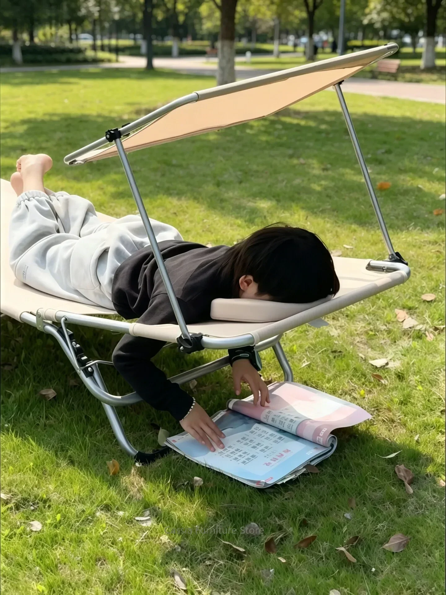Portable Multifunctional Sunbathing Recliner for Outdoor Camping Picnic,Foldable Lounger Chair for Garden Beach,or Spring Outing
