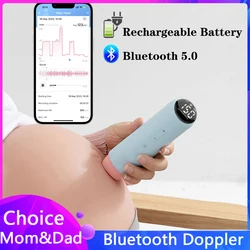 Monitor Cardíaco Fetal Doppler, Bluetooth Recarregável, Monitor Do Bebê Da Mulher Grávida, Compartilhamento De Armazenamento De Som, Doppler