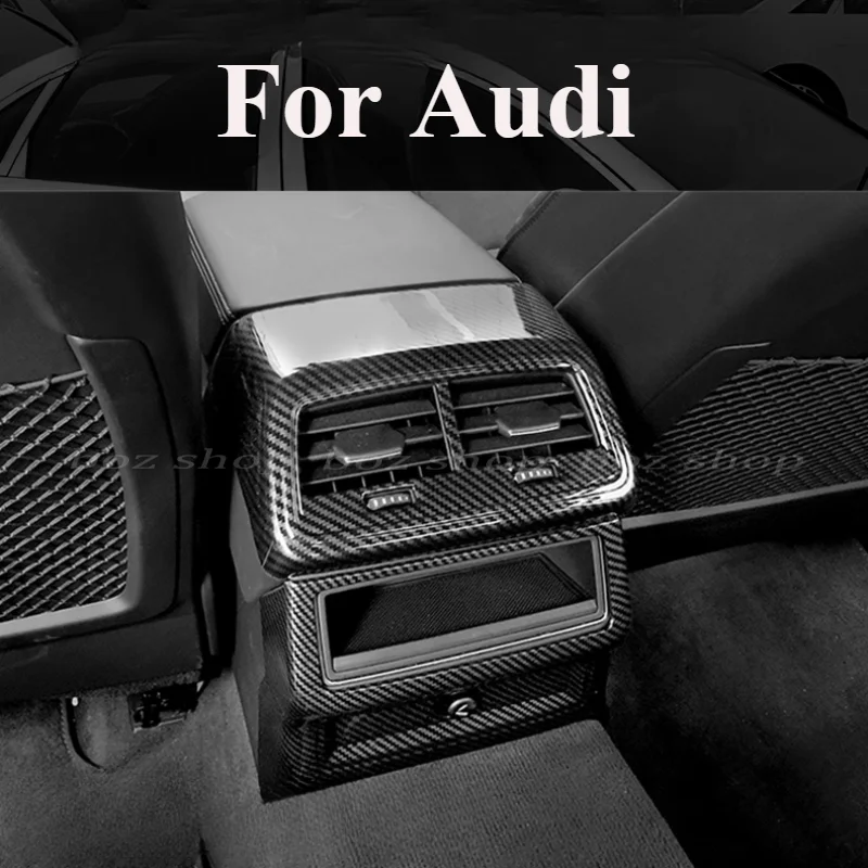 For Audi Q5L A4L A6L A7L Q3 Q2 A3 Rear Air Conditioner Trend Protective Cover To Decorative Carbon Fiber Frame Anti-wear Clean