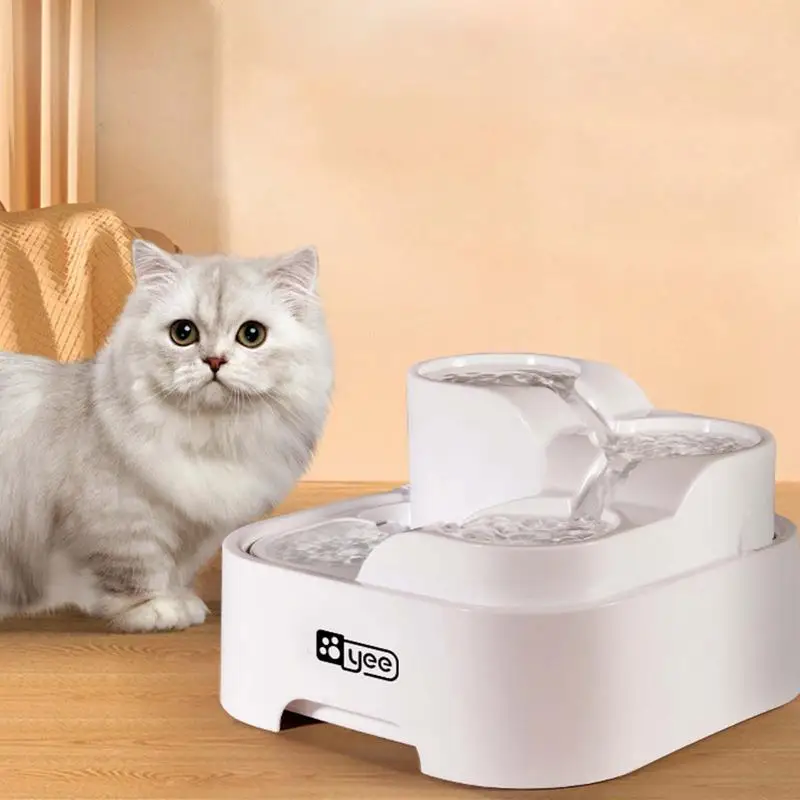 Cat Water Fountain Multi Slots Dog Water Dispenser Quiet Cat Fountains With Filtration System For Drinking Auto Watering Dish