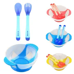 Baby Bowl Set Training Bowl Spoon Tableware Set Dinner Bowl Learning Dishes With Suction Cup Children Sucker Feeding Bowl Set