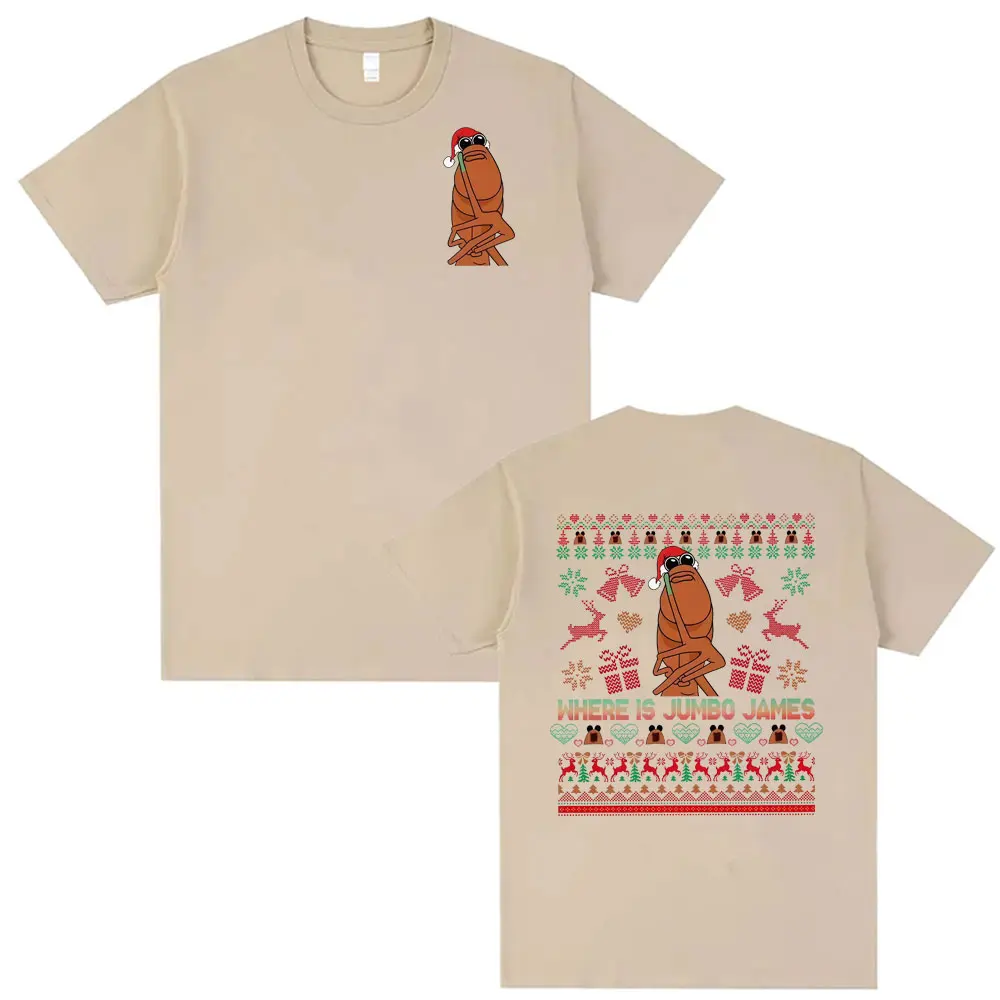 أين جامبو جيمس ميمي تي شيرت مضحك ماركوس دودة عيد الميلاد تي شيرت الرجال النساء Harajuku خمر الكلاسيكية المتضخم تي شيرت بلايز