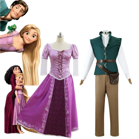 Women’s Long Hair Rapunzel Princess Costumes Flynn Rider Cosplay Costume Adult Carnival Uniform Halloween Women Fancy Costumes