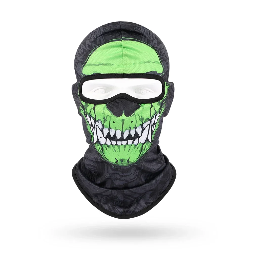 

New 3D Skull Mask Balaclava Dry Quick Elastic Sunscreen Breathable Neck Gaiter Head Cover Motorcycle Cycling Full Face Cap