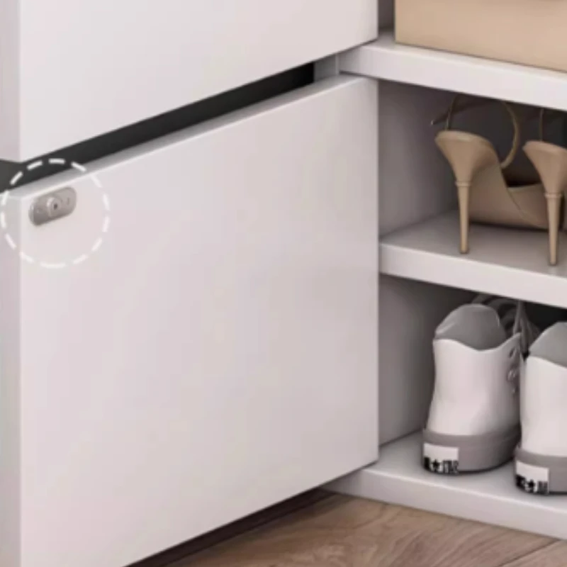 رف أحذية صغير ضيق للاستخدام الداخلي، مدمج على الحائط، رف أحذية، أثاث بسيط لخزانة الأحذية والغبار #5