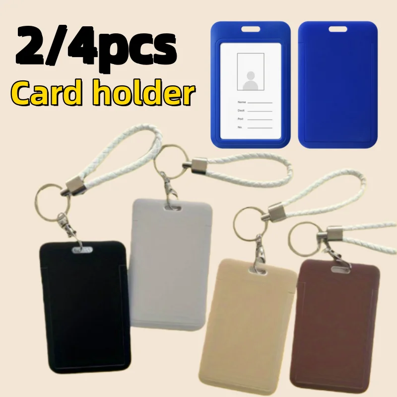 2/4pcs protection card holder Employee ID card bank card ID card holder is suitable for campus, office and travel.