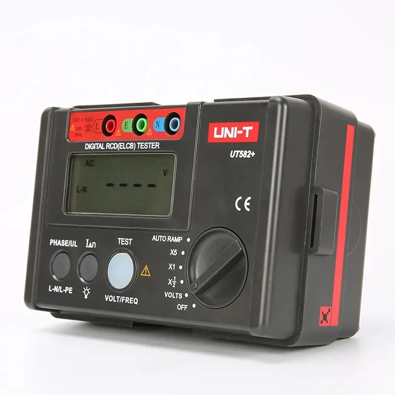 UNI-T الرقمية RCD (ELCB) اختبار السيارات RAMP تسرب قطاع دارة متر مع عملية خاطئة الطنان UT582 +