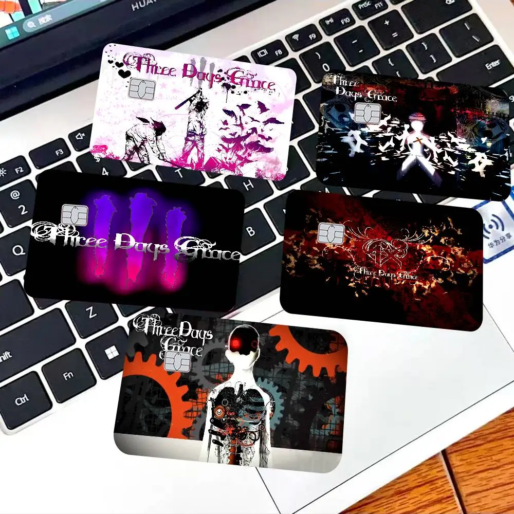 Band Hardrock T-Three Days Grace 2024 Anime Cartoon Skin Stickers Film Tape Case for Big Credit Debit Card Front Side