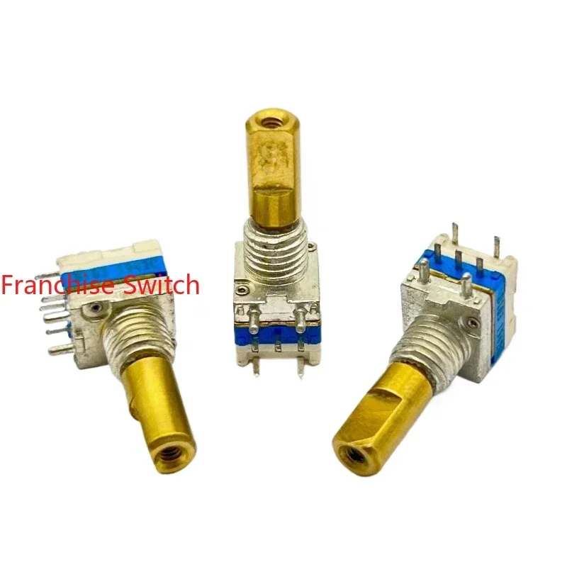 50PCS R08740NM Rotary Potentiometer With Press Switch, B10K Shaft Length For Walkie-talkie 15MM