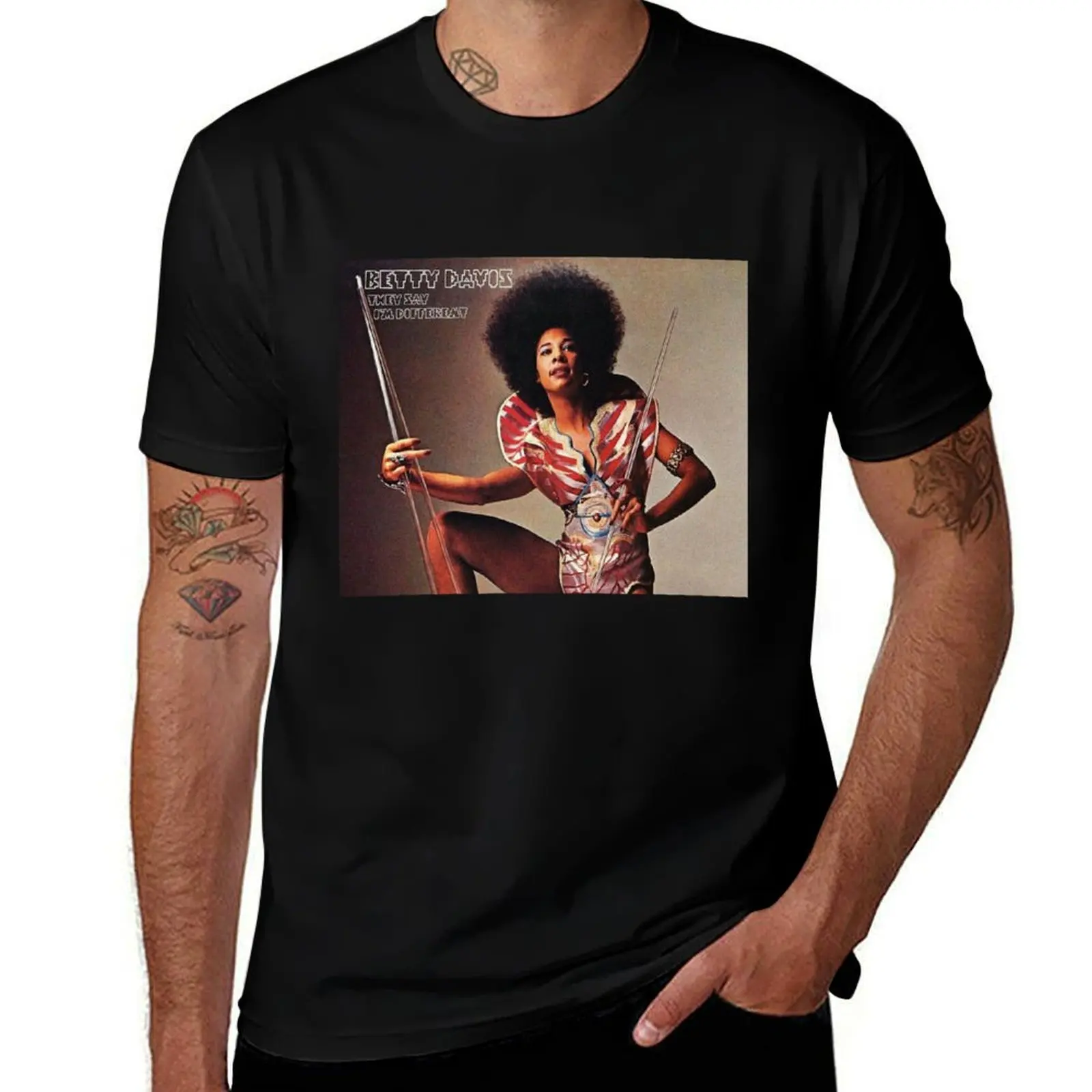 Betty Davis T-Shirt fashion shirts blue archive plus size clothes hippie clothes mens shirts graphic tee