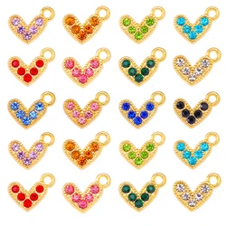 20Pcs/Lot 8*10mm Heart Shape Enamel Pendants Necklaces Earrings For Women's Accessories Charms For Jewelry Making DIY Bracelets
