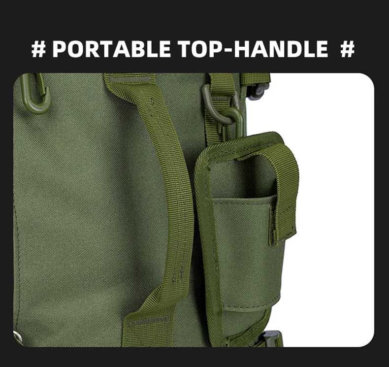 Taktischer Angelrucksack, Tackle-Tasche mit Rutenhaltern, Aufbewahrung von Fischgeräten, Molle, Camping, Wandern, Outdoor, multifunktionale Tasche – Detail 11