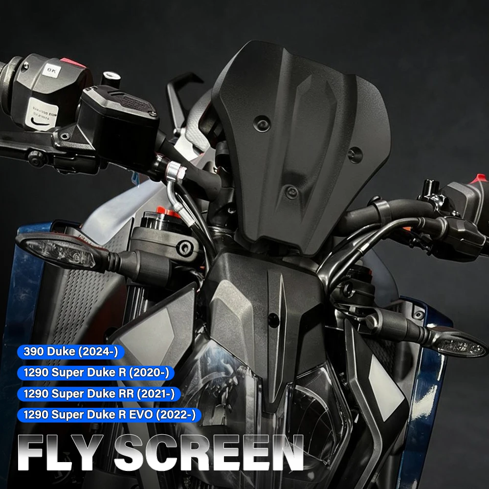 Motorcycle Front Windshield Windscreen Fairing Small Fly Screen For 1290 Super Duke R EVO 1290 SuperDuke RR 2022- 390 Duke 2024-