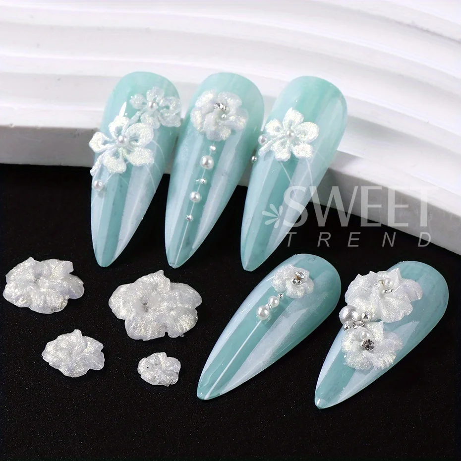 Mini moldes de silicona 3D para decoración de uñas, letras ABC, flores de pétalos grandes, herramientas de tallado acrílico 6
