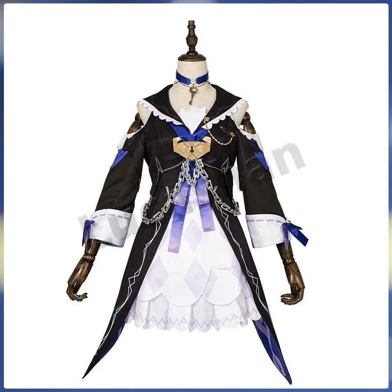 CosplayHerta-Disfraz de Honkai Star Rail, peluca Herta, juego Honkai Impact 3, ropa de Anime, vestido de Lolita, boina negra, sombrero encantador U
