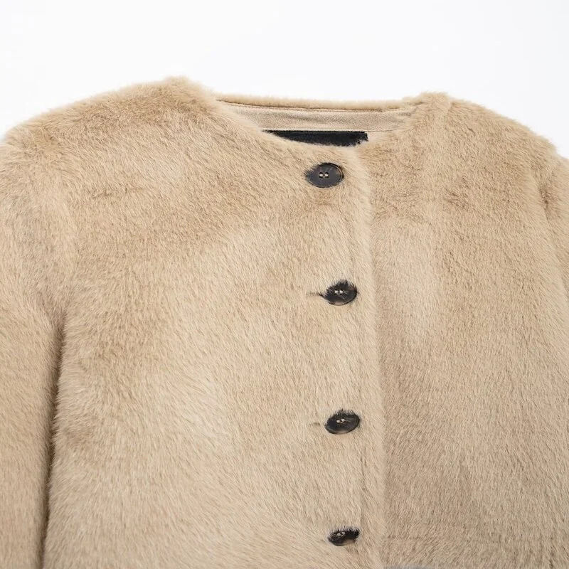 Nowa damska kurtka ort Jaet na jesień 2024, uniwersalna kamizelka z imitacji futra, luźny krój, uniwersalna odzież wierzchnia.