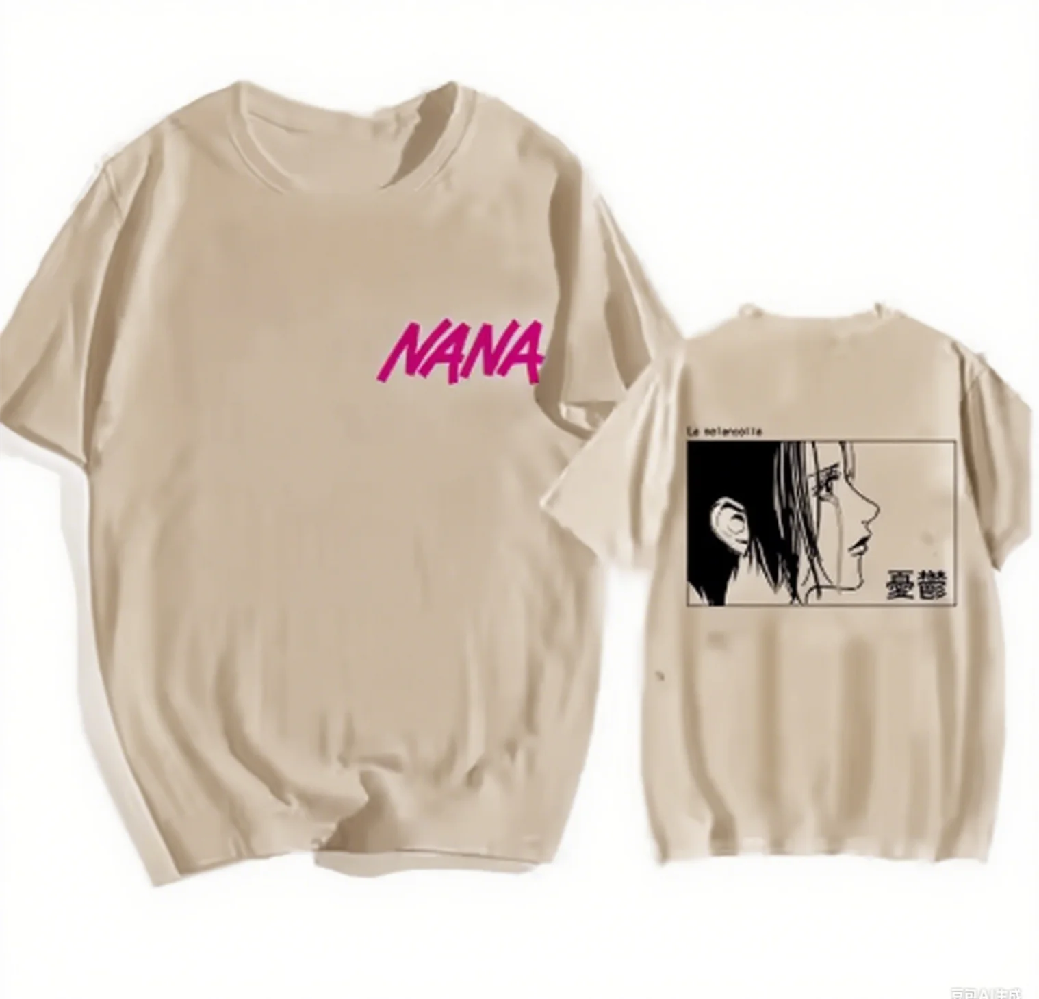 

100% Cotton Anime Tee NANA Logo & Character Print Stylish for Manga Lovers Brand Loose Streetwear Print New Arrival Tee S-4XL