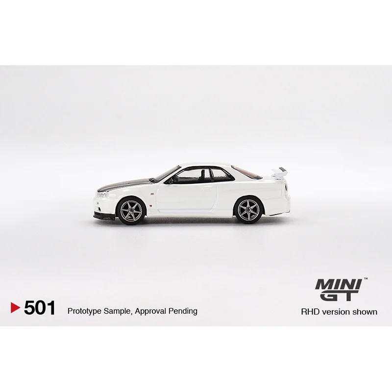 MINI GT 1:64 Skyline GTR R34 V-Spec II N1 White Diecast Diorama Car Model Collection Miniature Carros 501 In Stock