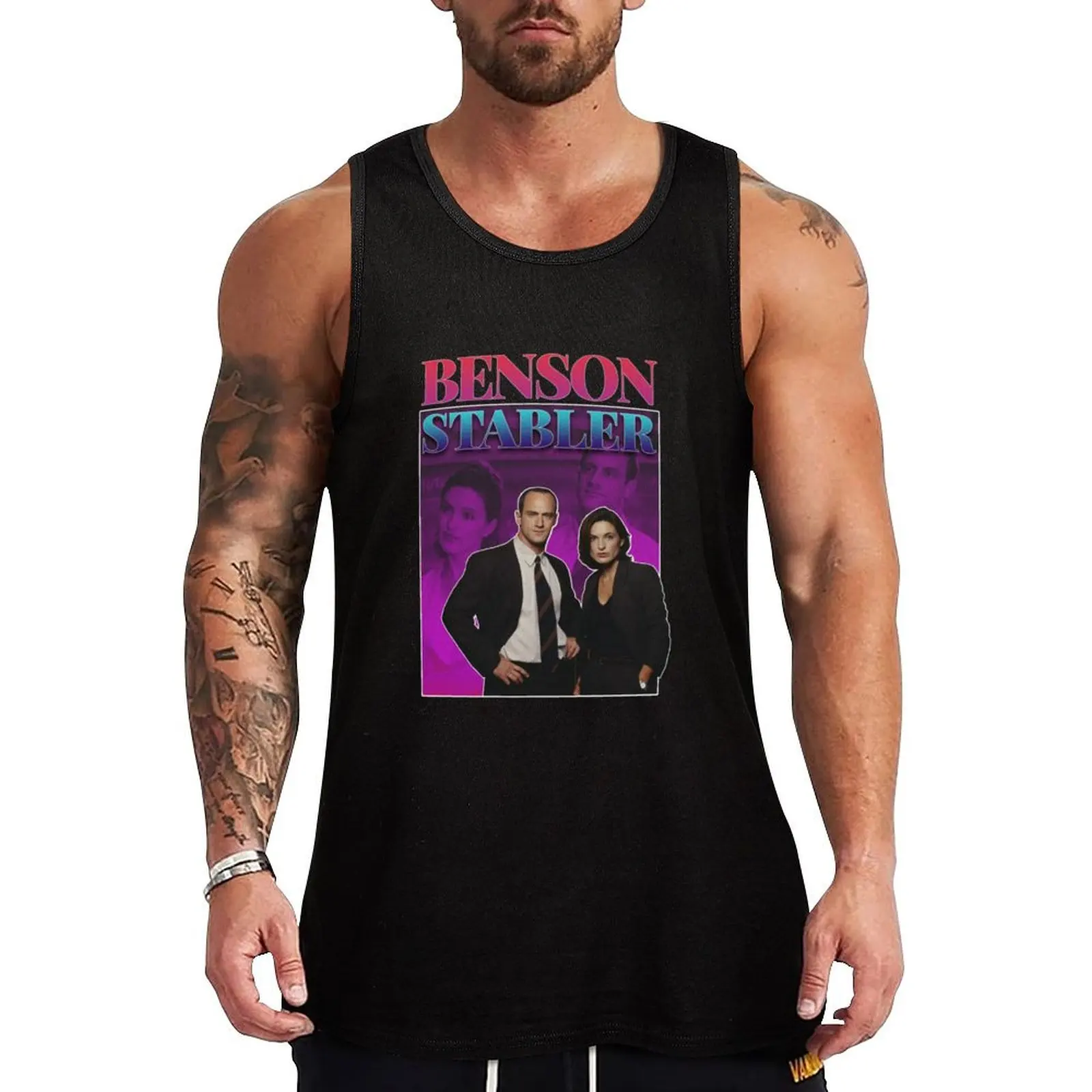 

Olivia Benson _amp_ Elliot Stabler 90s Inspired Vintage Homage Custom Tank Top basketball Vests