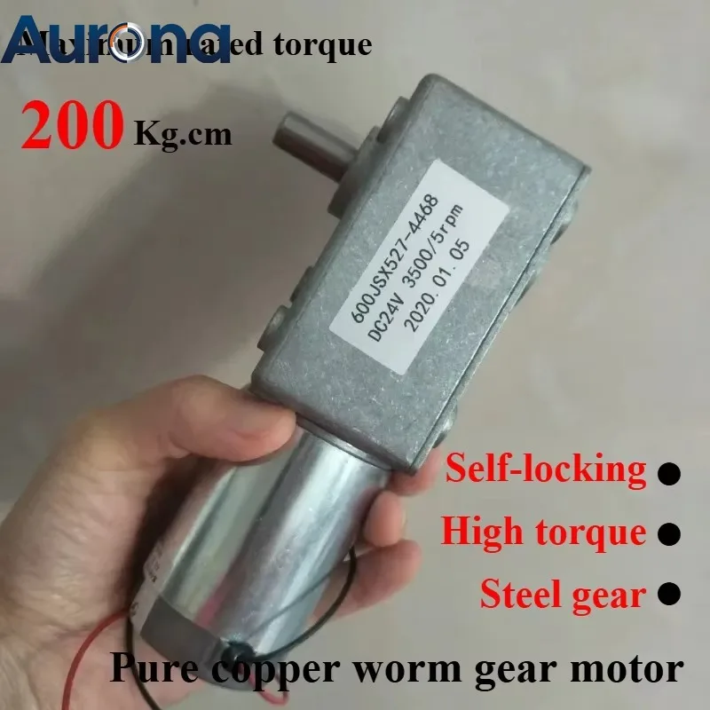 【Spare】600JSX-4468 7144 Square Turbo-Worm Gear Reduce Box Self-Lock 12V 24V Motor High Torque Speed 1/5/10/15/30/60/100RPM Singl