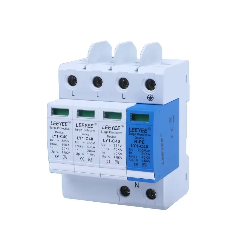 

3P+NPE 40KA 380V AC Din Rail Surge Protective Device for Solar Energy System lightning protection