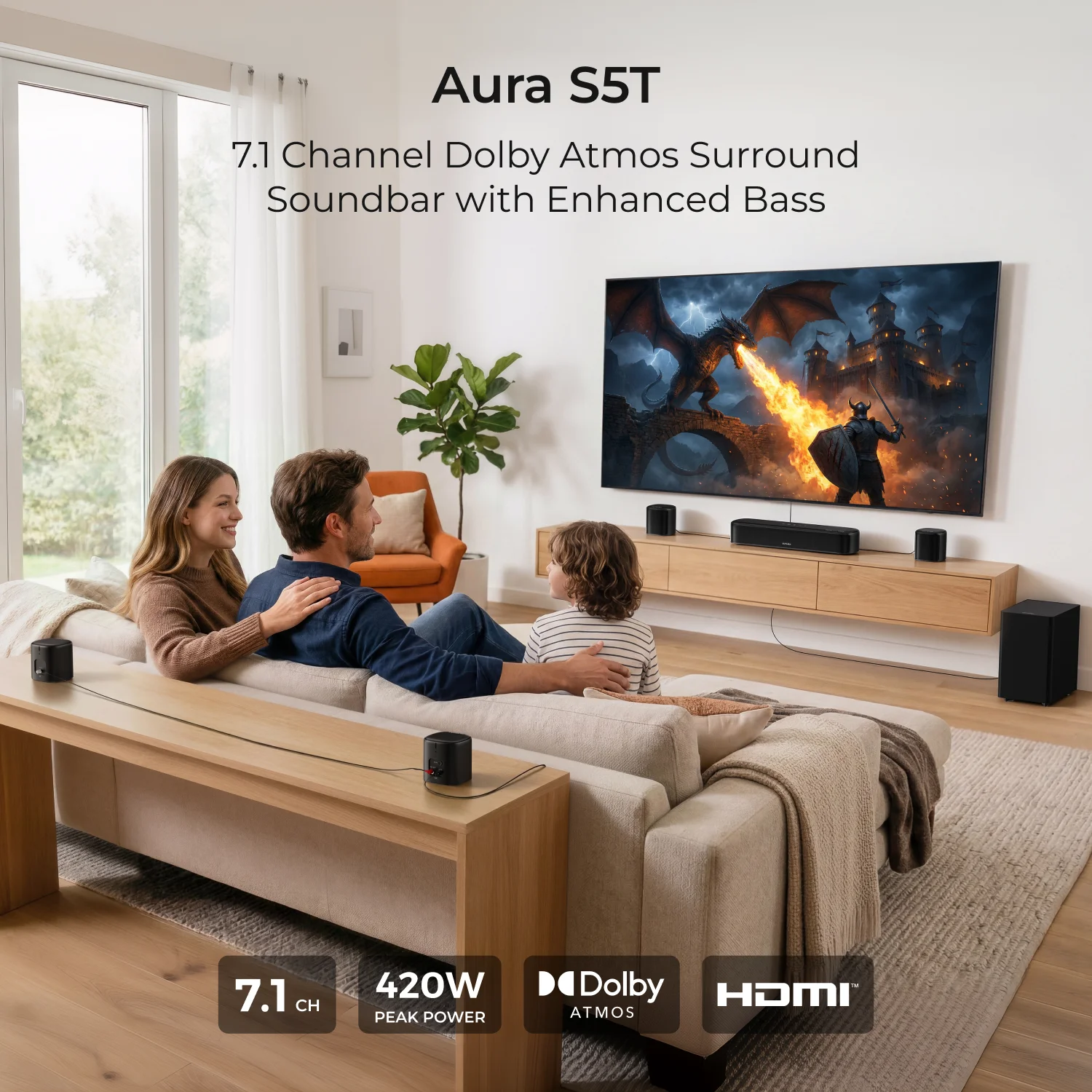 Home Cinema Ultimea - ULTIMEA 420W 7.1ch Soundbar with Dolby