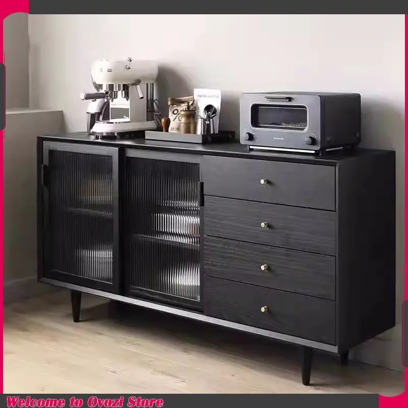 

Kids Drawer Storage Cabinet Glass Doors Wall Display Cabinet Living Room Black Household Szafki do salonu Home accessories