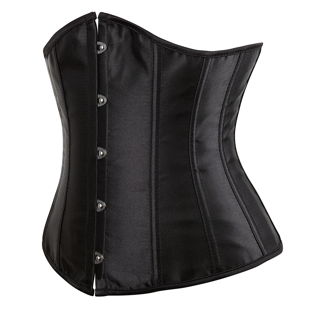 Espartilho mujer cetim underbust korset gótico korsett para mulher sexy gorset minceur preto korse gótico femme osso espartilhos