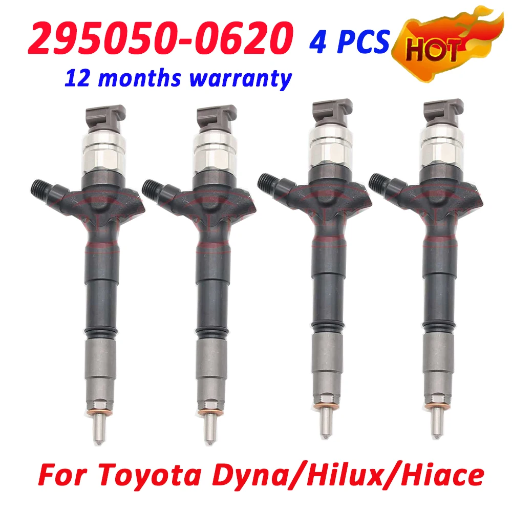 ORLTL 4 PCS Diesel Injector 295050-0620 Common Rail Fuel Nozzle 2950500620 SM295050-0620 For TOYOTA VIGO Hilux Dyna Hiace