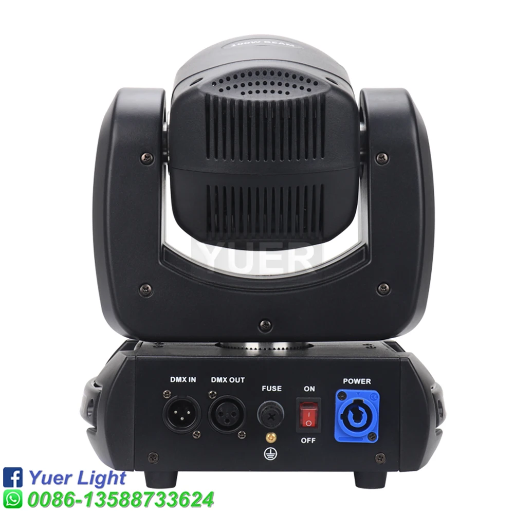 Imagem -04 - Yuer-led Spot Beam Moving Head Light 18 Face Prism Dmx512 Sound dj Stage Effect Party Dance Disco Bar Music Club 100w Novo