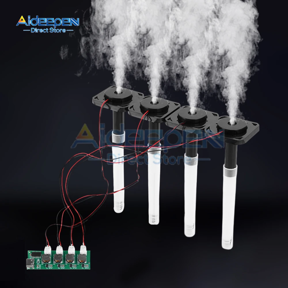 DC5V C 타입 미니 가습기 DIY 키트, 미스트 메이커 및 드라이버 회로 기판, 4 포거 분무 필름 무화기 시트 진동