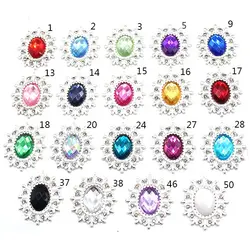 10 pieces of 25 * 28mm oval flat alloy rhinestone button headband dress decoration Diy romantic wedding decoration crafts