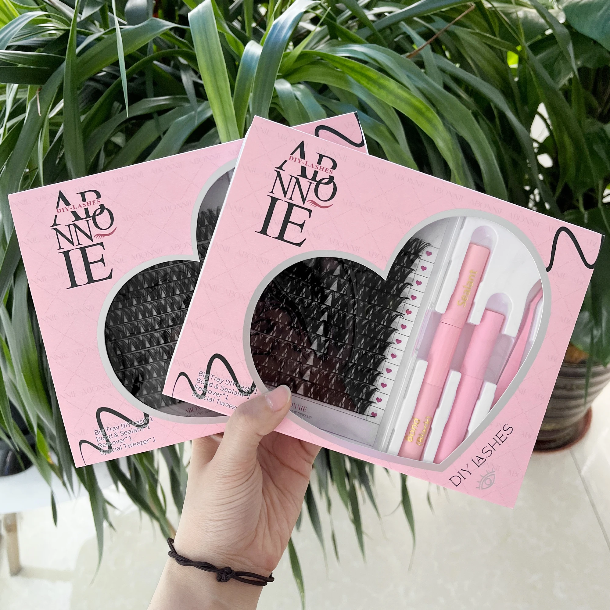 Wimperncluster-Set mit langlebiger Wimpernbindung und Dichtung, Pinzette und Entferner für DIY-Wimpern zu Hause als Geschenk für natürliches Make-up für Mädchen