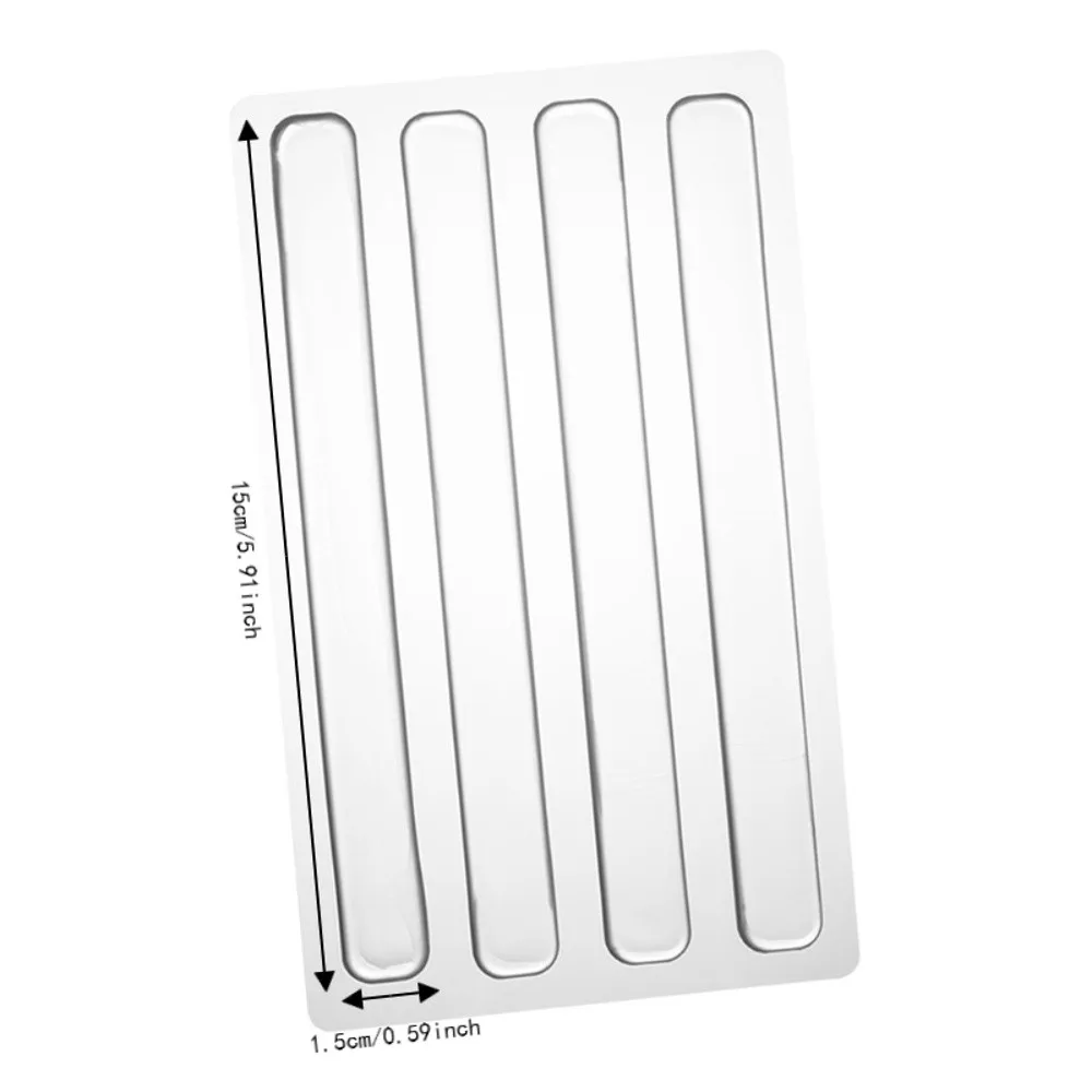 20PCS Silicone Self Adhesive Bumpers Transparent 5.91 X 0.59 X 0.08in Cabinet Door Bumper Sticky Rubber Anti Collision