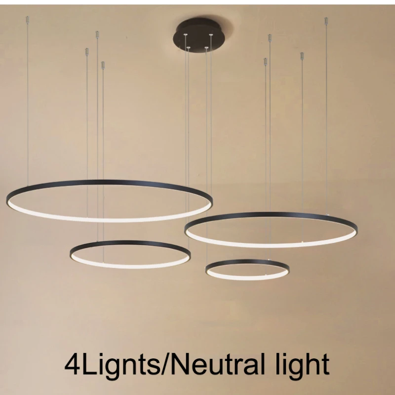 

New modern led chandelier for living room bedroom dining room aluminum Ring Indoor Pendant chandelier lamp lighting