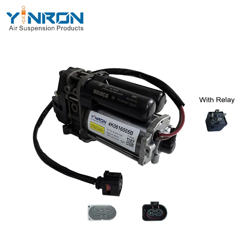 For Audi A6/C8 A7 A6S6 (2019 - 2022) Air Compressor Pump With Relay 4K0616005B 4K0616005C 4K0616005D YINRON Aftermarket Parts