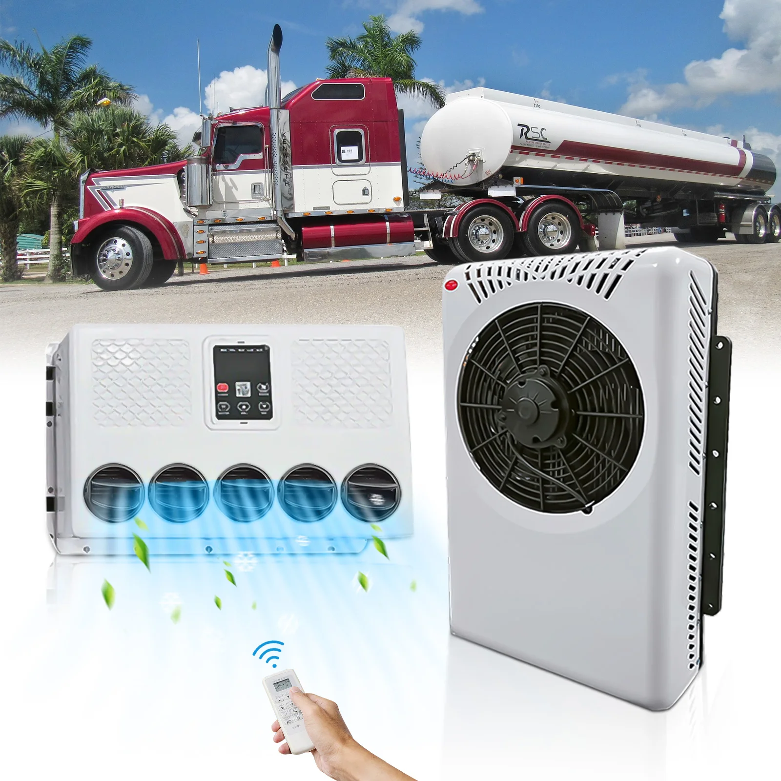 

12V 10500BTU Electric Car Air Conditioner Split AC For New Energy Vehicles Truck Bus RV Camper Van BoatParking Cooling System