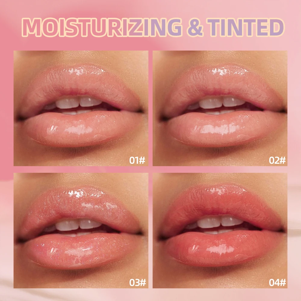 QIBEST Set di 4 Balsami Labbra, Kit di Trucco, Rossetto Incolore Idratante, Rossetto a Lunga Durata, Balsamo Labbra Nutriente per Cura Quotidiana, Cosmetici